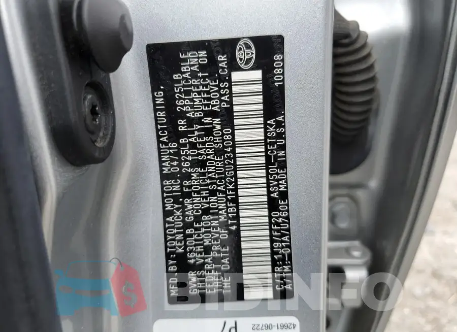 4T1BF1FK2GU234080 Photo# 13