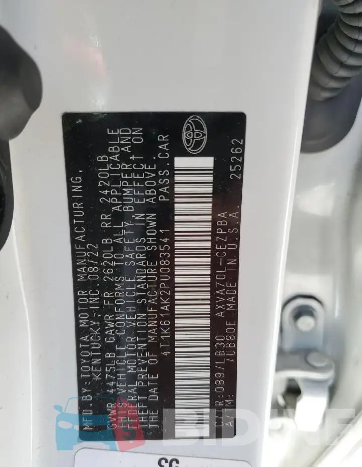 4T1K61AK2PU083541 Photo# 12
