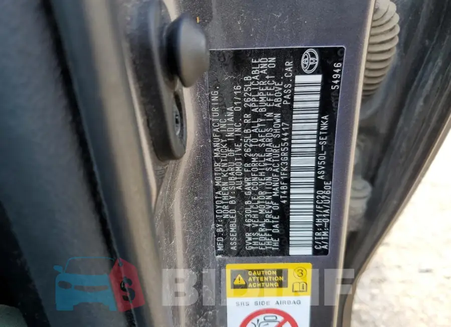 4T4BF1FK3GR554417 Photo# 12