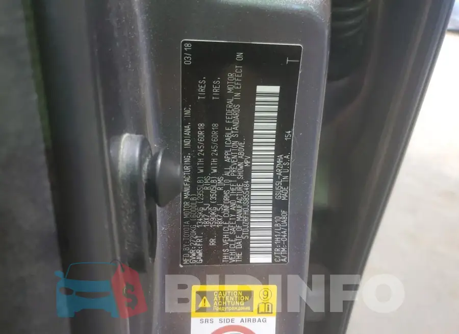 5TDJZRFH0JS855484 Photo# 14