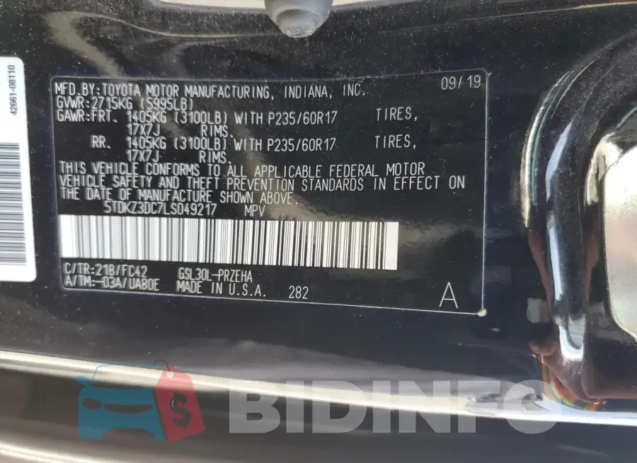 5TDKZ3DC7LS049217 Photo# 13
