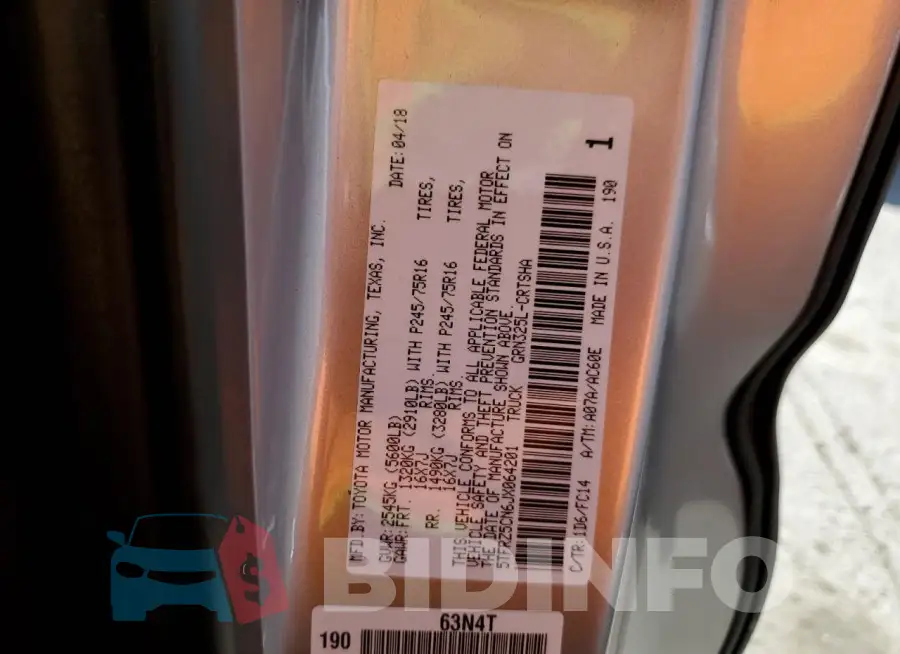 5TFRZ5CN6JX064201 Photo# 12
