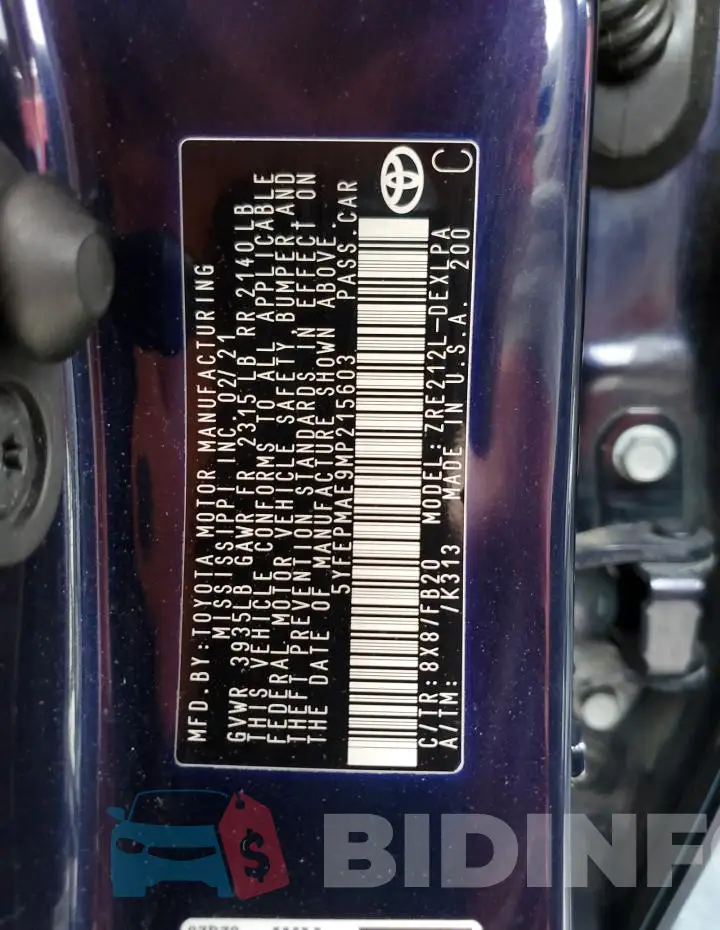 5YFEPMAE9MP215603 Photo# 12