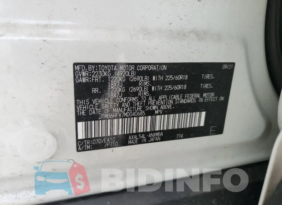 JTMB6RFV7MD040685 Photo# 13