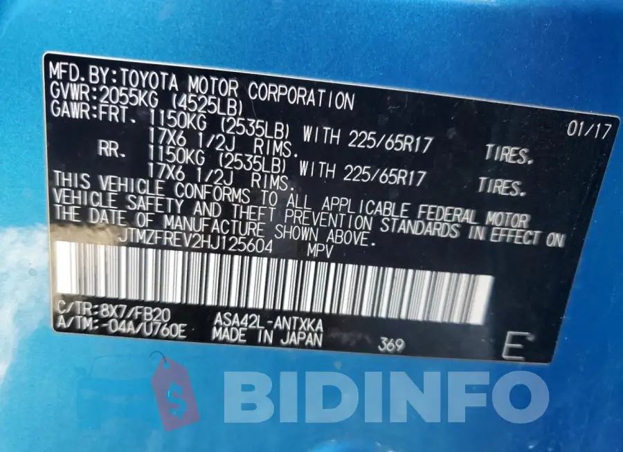 JTMZFREV2HJ125604 Photo# 14
