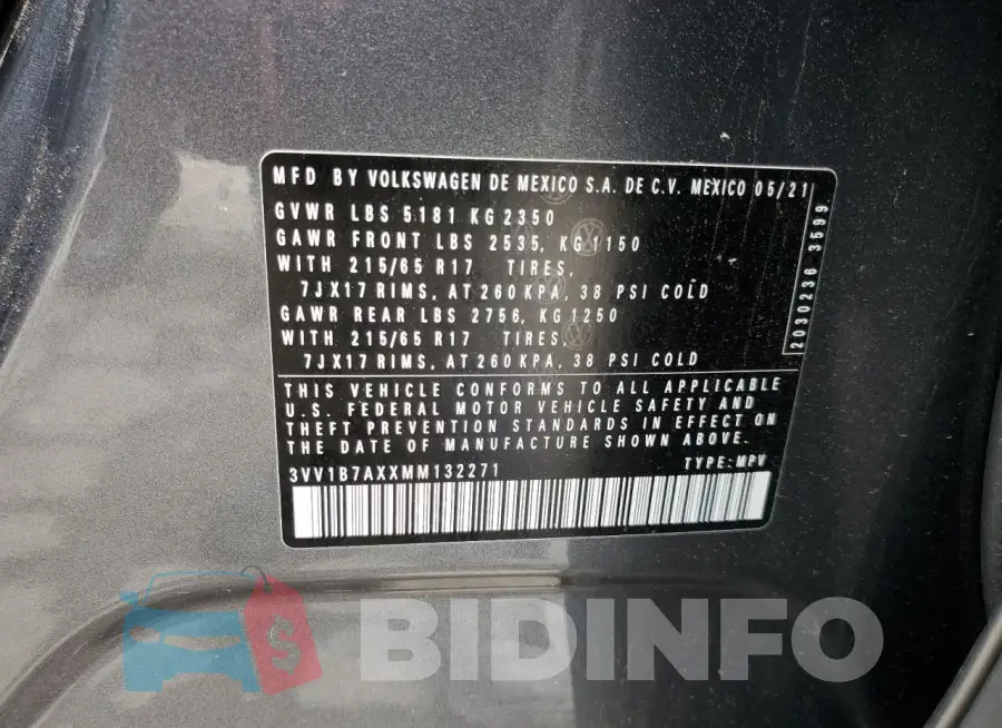 3VV1B7AXXMM132271 Photo# 13