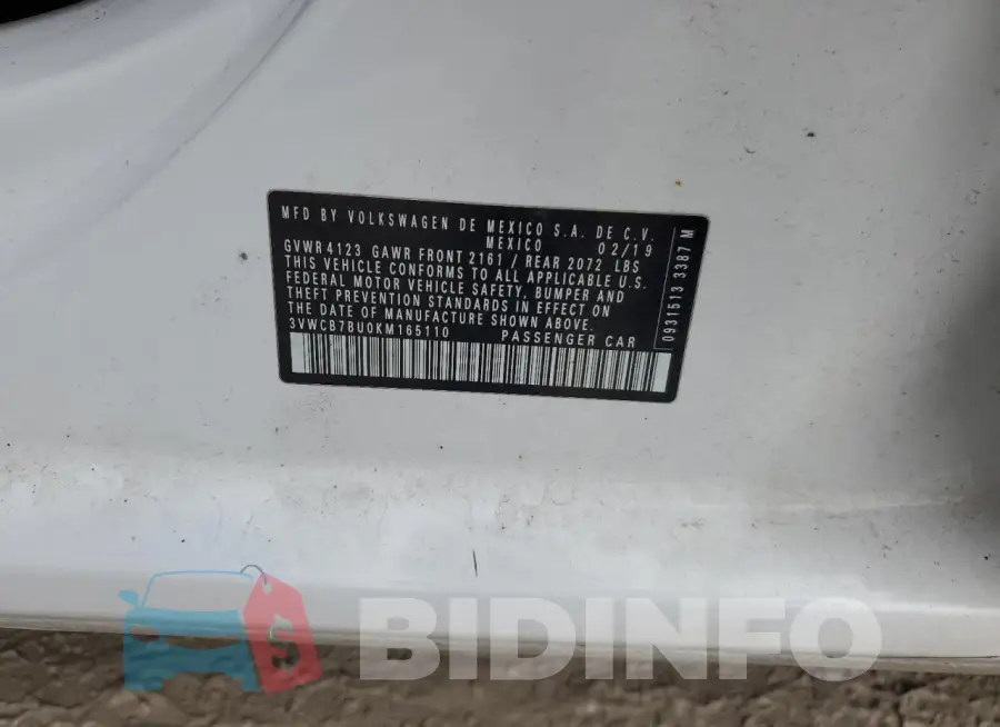 3VWCB7BU0KM165110 Photo# 12