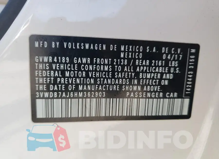 3VWDB7AJ6HM362903 Photo# 12