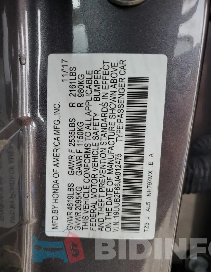 19UUB2F66JA012475 Photo# 12