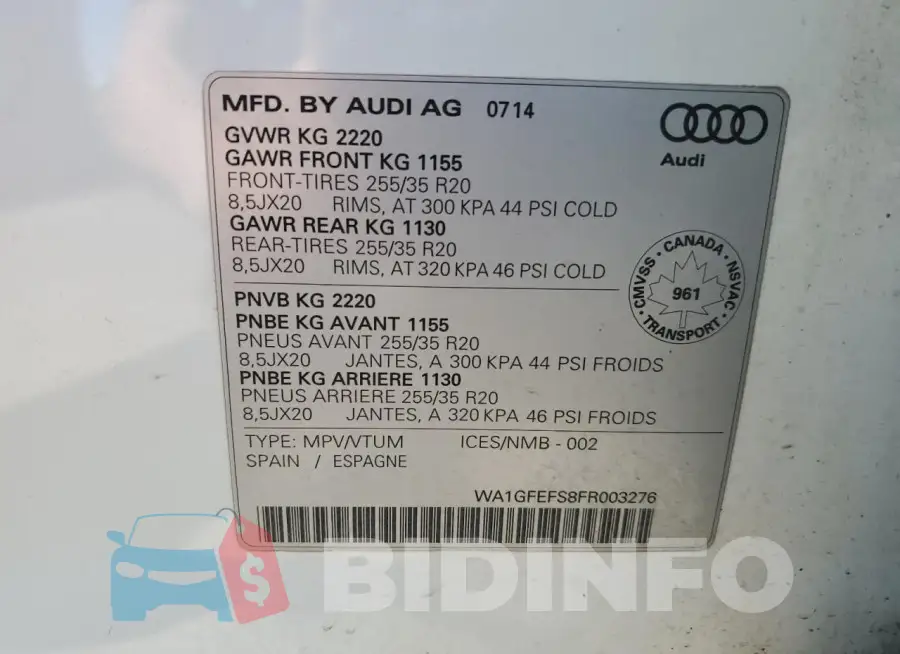 WA1GFEFS8FR003276 Photo# 13