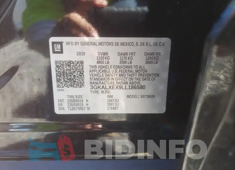 3GKALXEX9LL186580 Photo# 12
