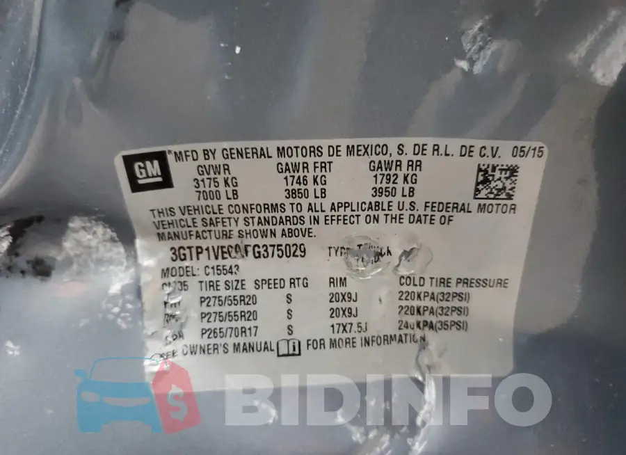 3GTP1VEC0FG375029 Photo# 12