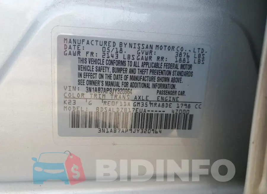 3N1AB7AP9JY320964 Photo# 12