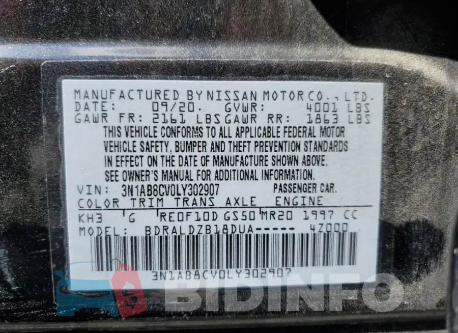 3N1AB8CV0LY302907 Photo# 12