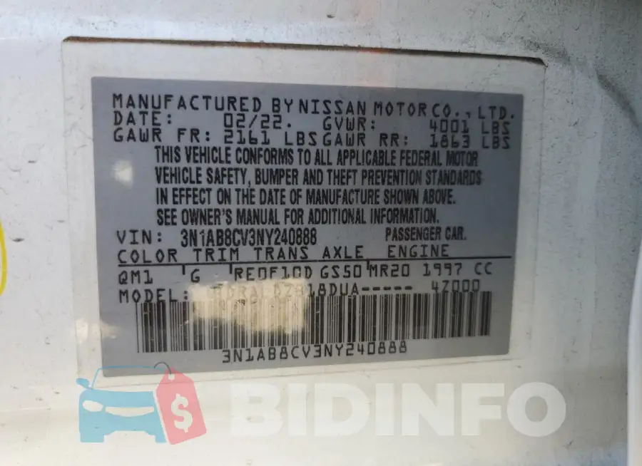 3N1AB8CV3NY240888 Photo# 12