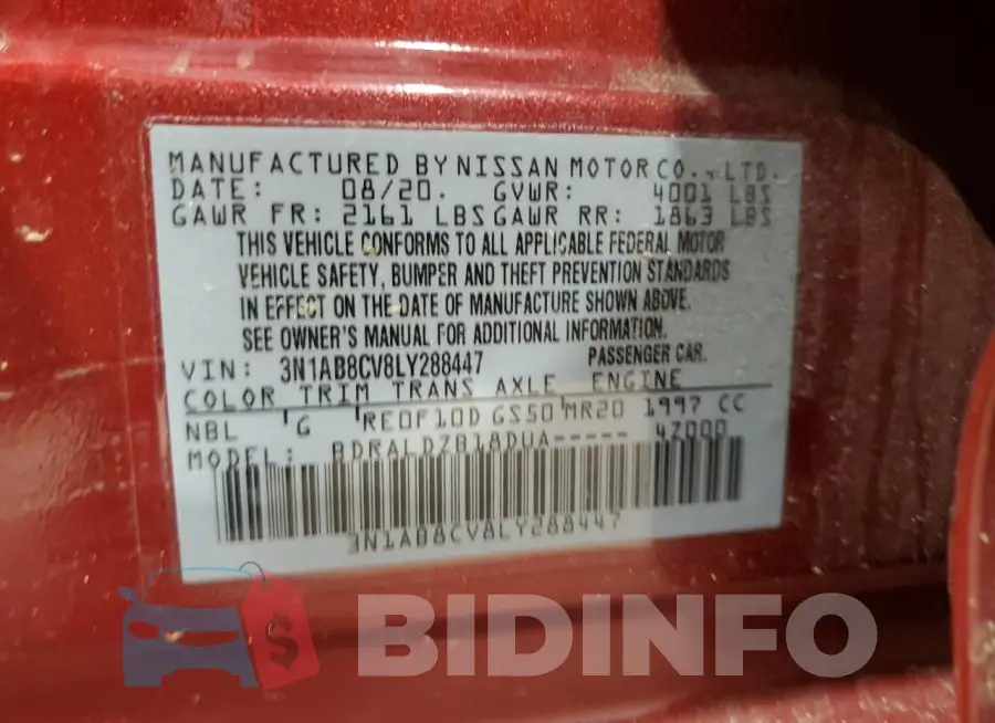 3N1AB8CV8LY288447 Photo# 12