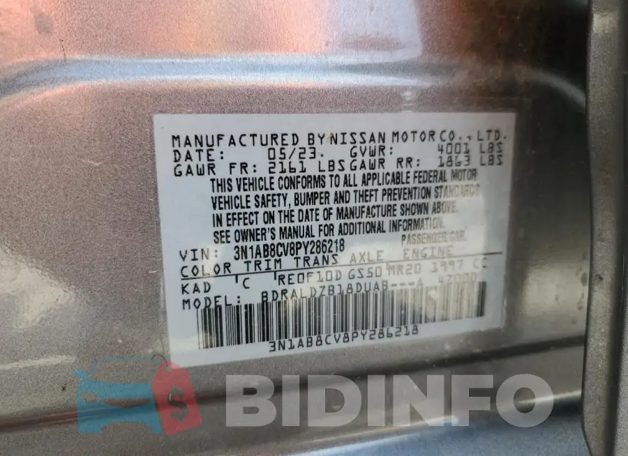 3N1AB8CV8PY286218 Photo# 12