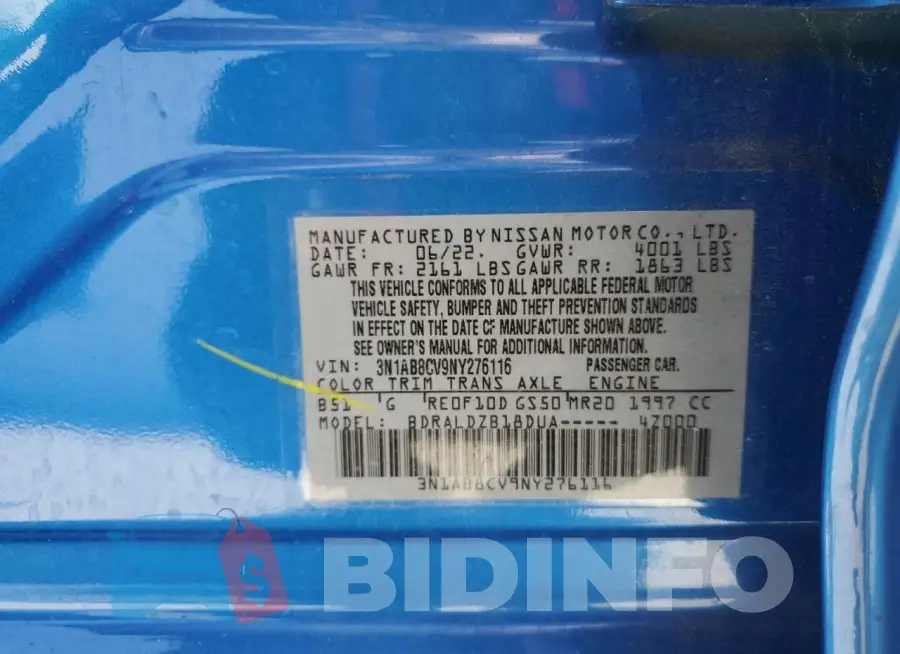 3N1AB8CV9NY276116 Photo# 12