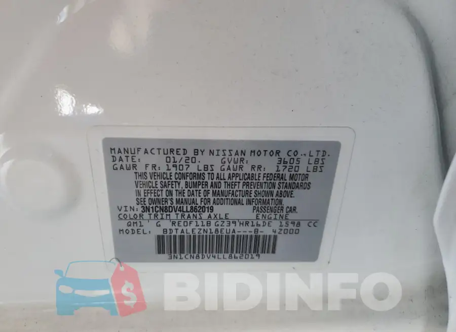 3N1CN8DV4LL862019 Photo# 12