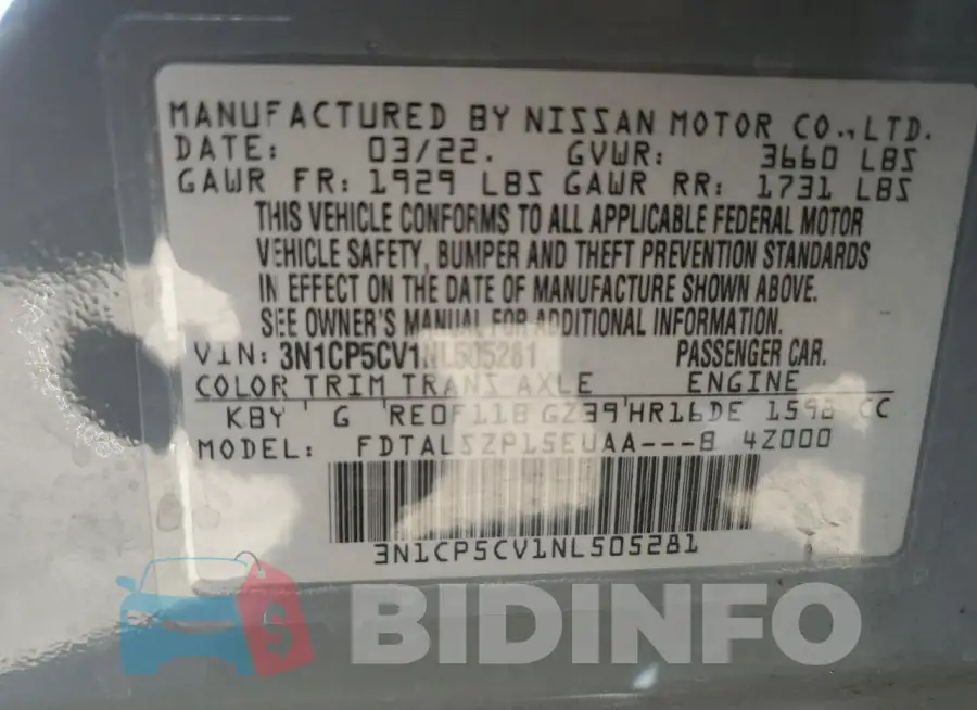 3N1CP5CV1NL505281 Photo# 13