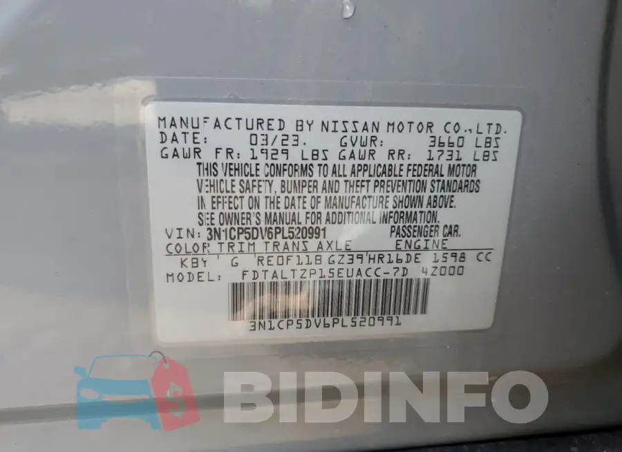 3N1CP5DV6PL520991 Photo# 12