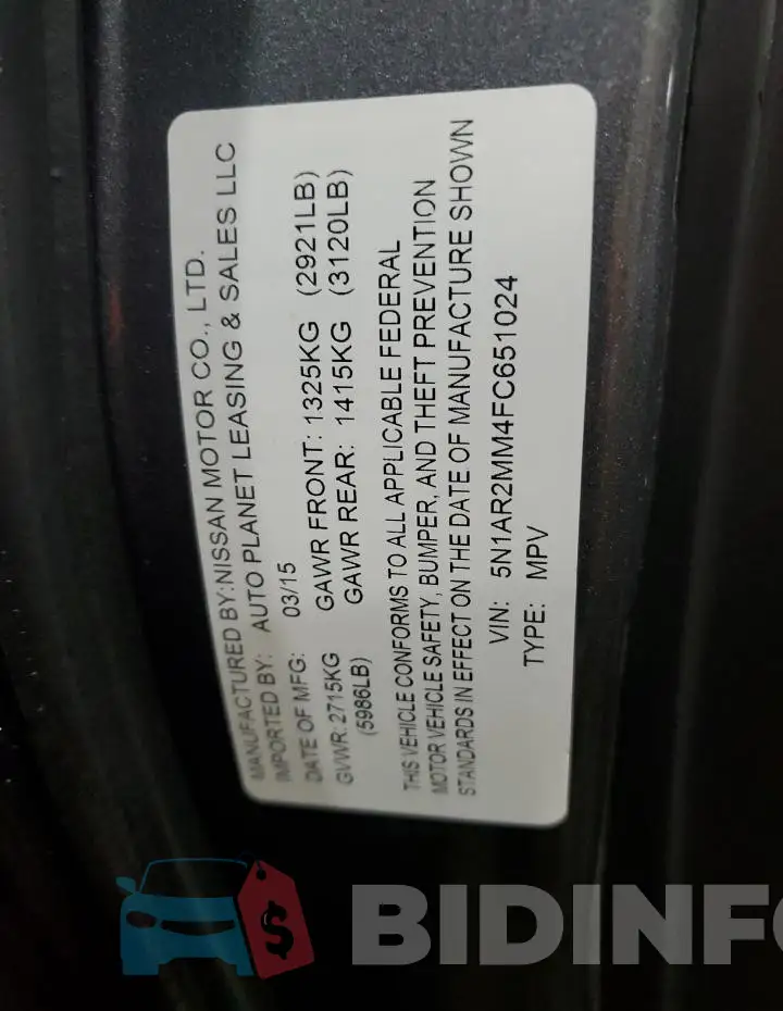 5N1AR2MM4FC651024 Photo# 14