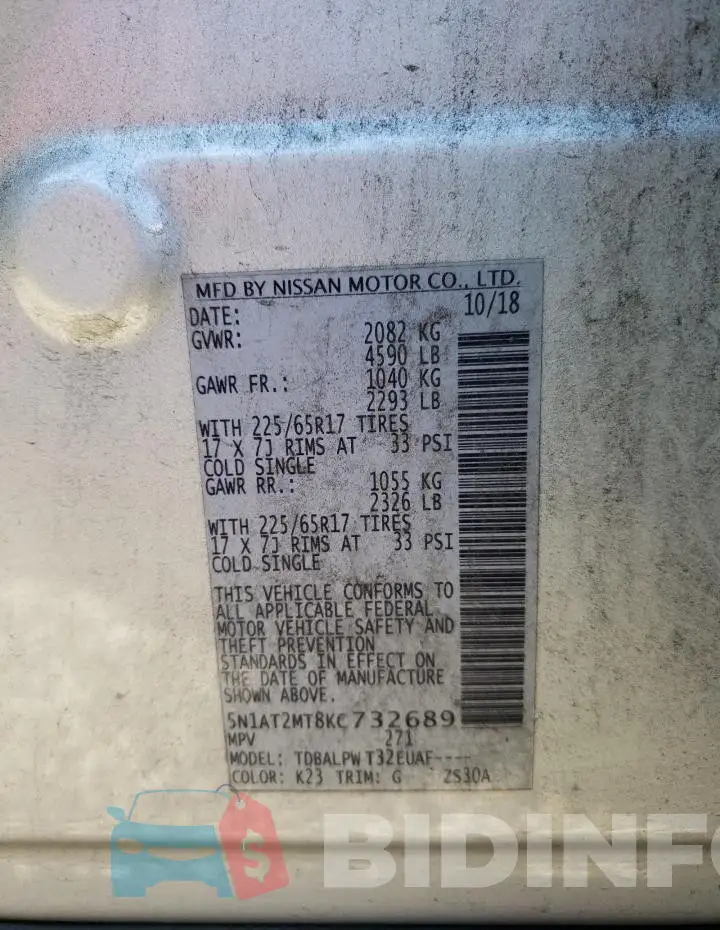 5N1AT2MT8KC732689 Photo# 13
