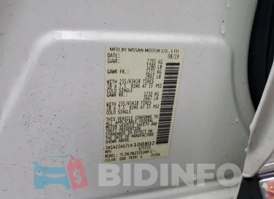 5N1AZ2AS7LN100802 Photo# 13