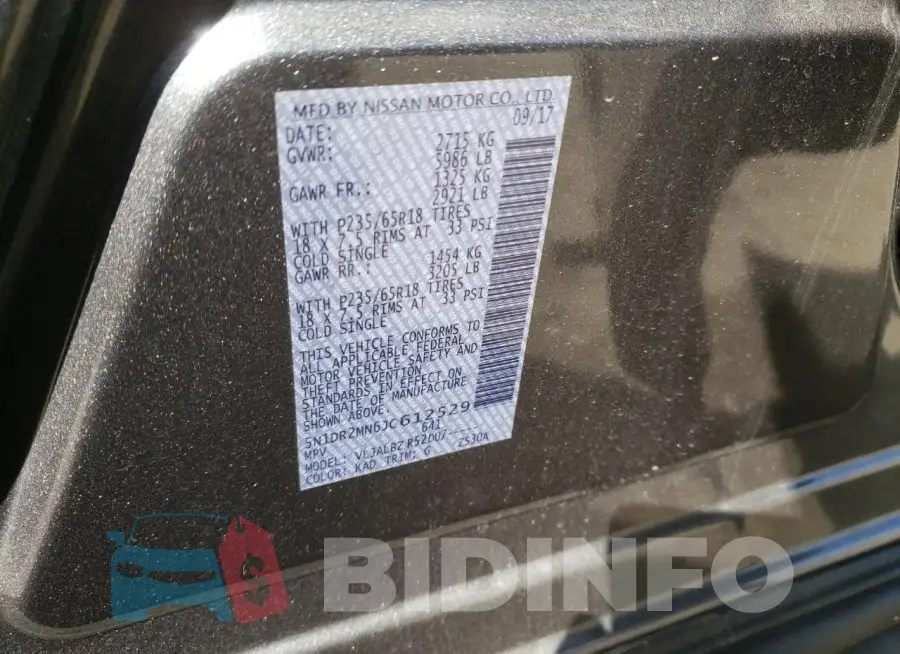 5N1DR2MN6JC612529 Photo# 13
