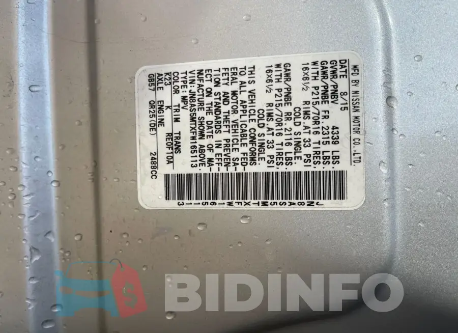 JN8AS5MTXFW165113 Photo# 10