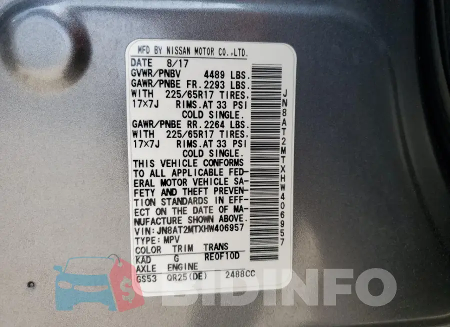 JN8AT2MTXHW406957 Photo# 12