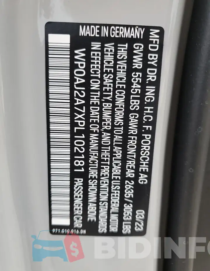 WP0AJ2A7XPL102181 Photo# 13