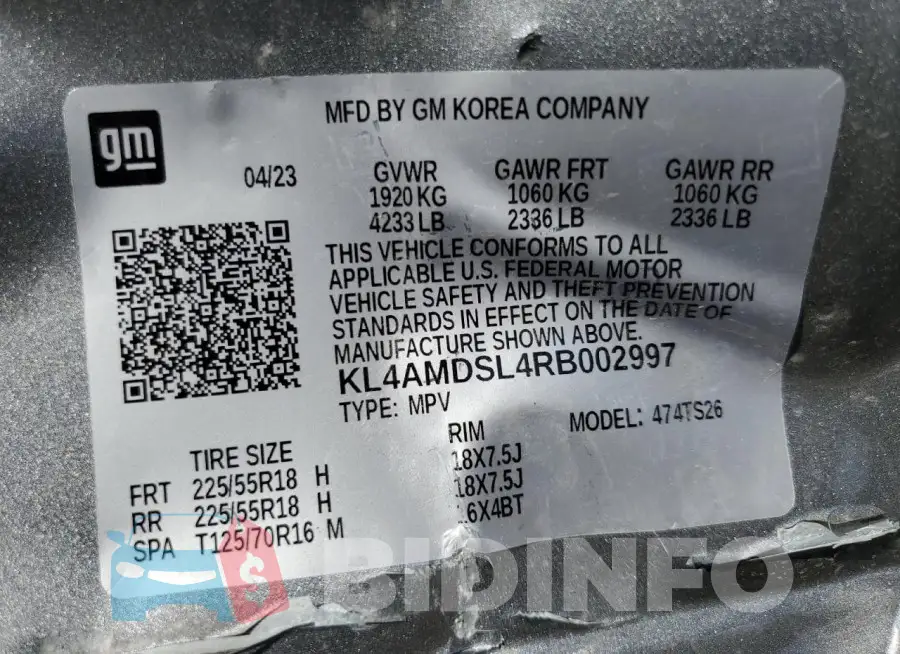 KL4AMDSL4RB002997 Photo# 13