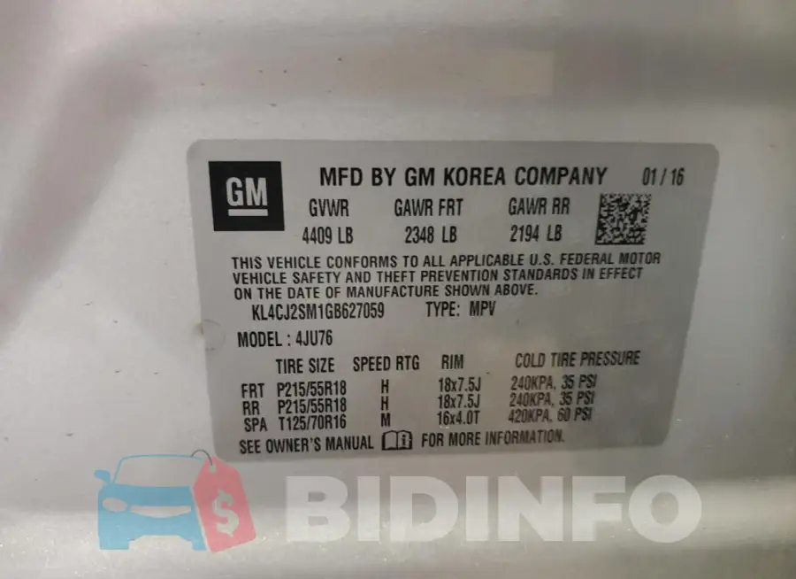 KL4CJ2SM1GB627059 Photo# 13