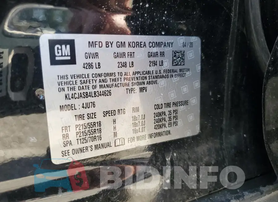 KL4CJASB4LB344626 Photo# 12