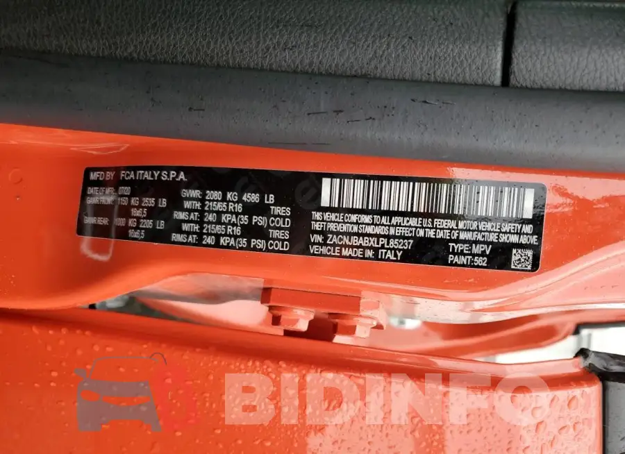 ZACNJBABXLPL85237 Photo# 14