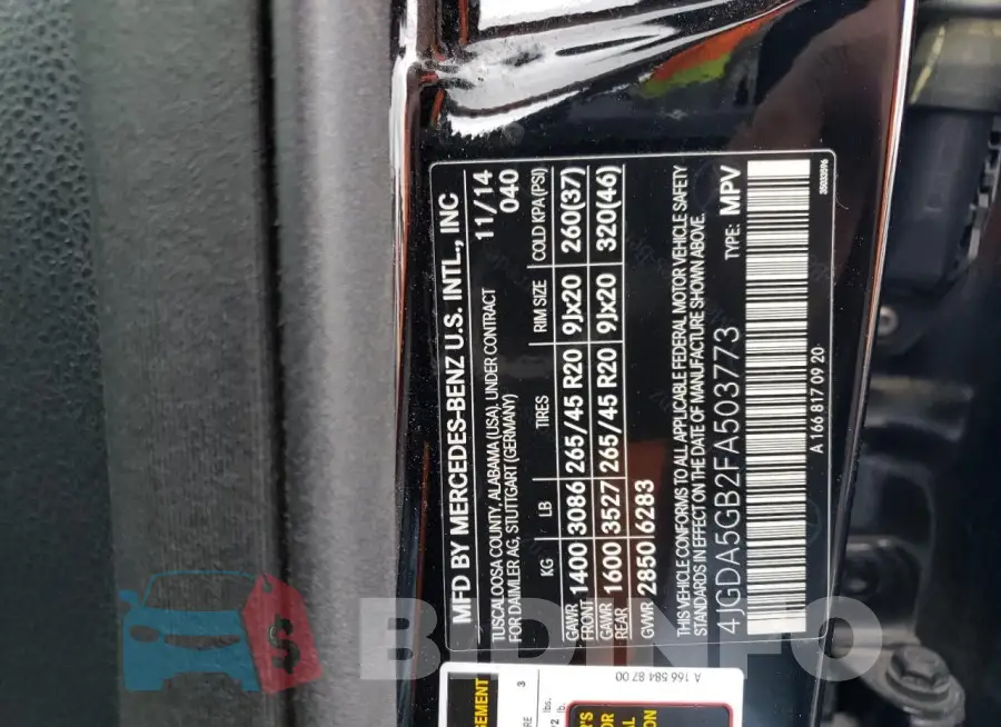 4JGDA5GB2FA503773 Photo# 14
