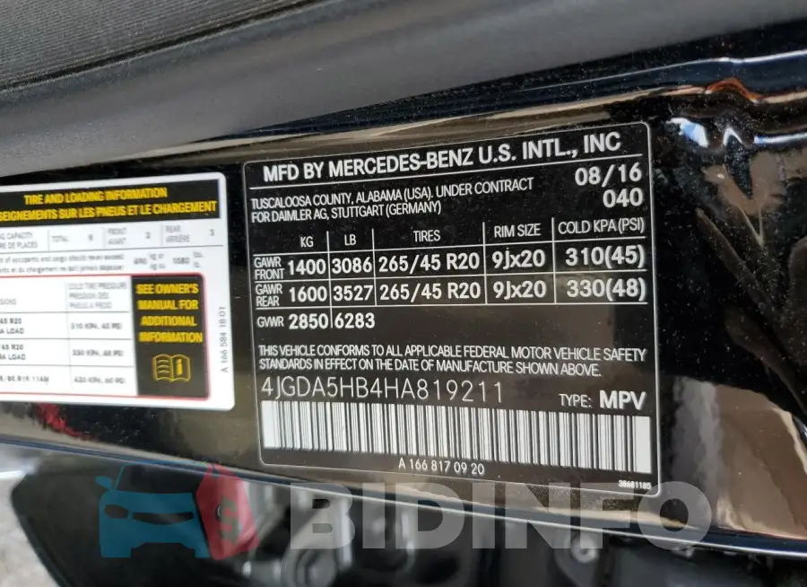 4JGDA5HB4HA819211 Photo# 14