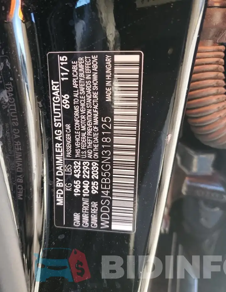WDDSJ4EB5GN318125 Photo# 12