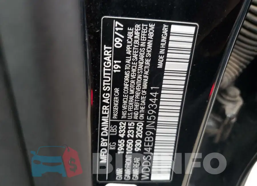 WDDSJ4EB9JN593441 Photo# 12