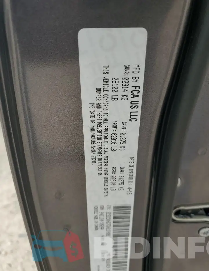 2C3CDXHG7GH237882 Photo# 13