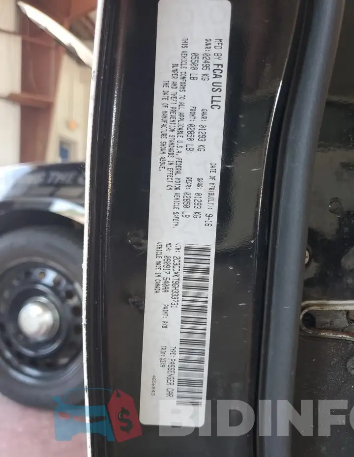 2C3CDXKT9GH333731 Photo# 13