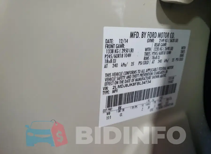 2LMDJ8JK8FBL34734 Photo# 12