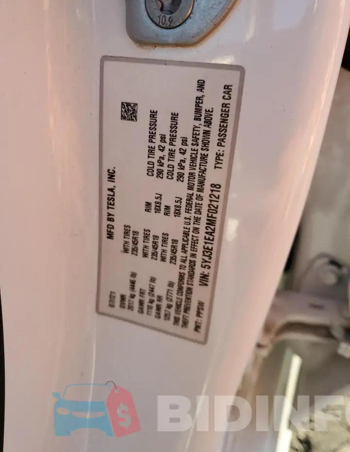 5YJ3E1EA2MF021218 Photo# 13