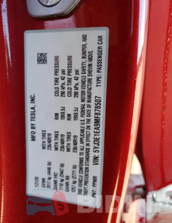 5YJ3E1EA9MF878507 Photo# 12