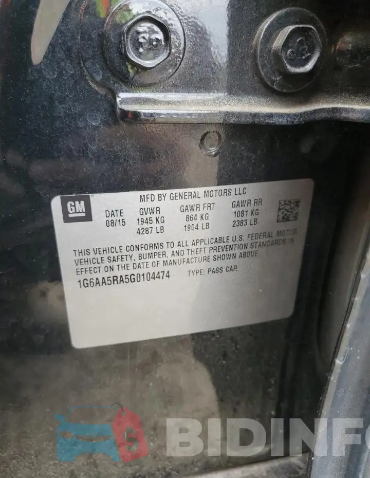 1G6AA5RA5G0104474 Photo# 12