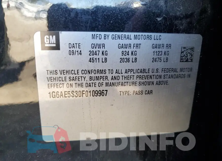 1G6AE5S30F0109967 Photo# 12