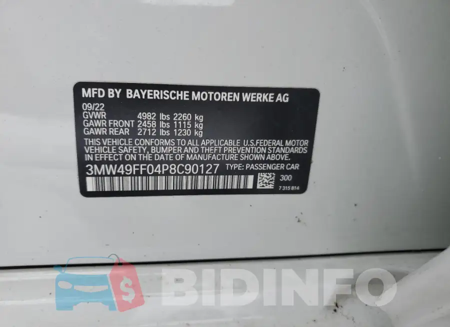 3MW49FF04P8C90127 Photo# 12