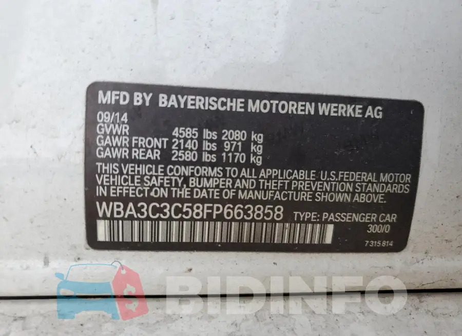 WBA3C3C58FP663858 Photo# 12