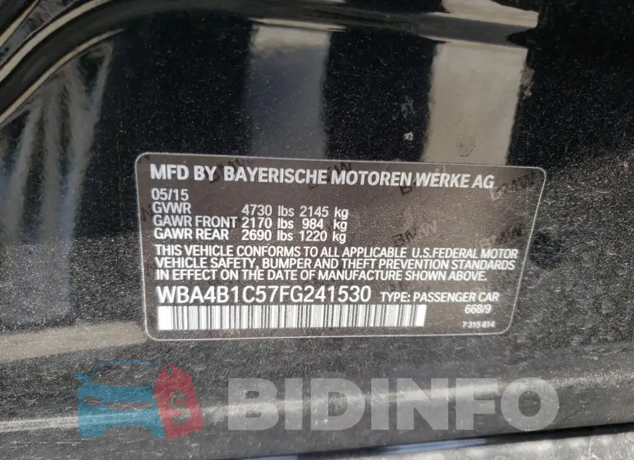 WBA4B1C57FG241530 Photo# 13